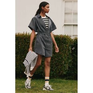 NEW Anthropologie Varley Belle Boxy Navy Belted Jumpsuit Romper Playsuit X-Small